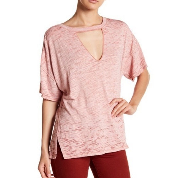 Free People Tops - Free People Jordan Blush Burnout Tee